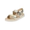 Riemchensandale STEVE MADDEN "STEVE MADDEN Sandalen Leder", Damen, Gr. 39, gold, Leder, casual, Schuhe