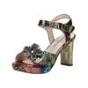 High-Heel-Sandalette LAURA VITA "LAURA VITA Sandalen Leder/Textil", Damen, Gr. 38, braun (bronze), Leder, Textil, casual, Schuhe