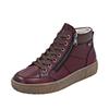 Plateausneaker REMONTE, Damen, Gr. 42, weinrot, braun used, Leder, Lederimitat, unifarben mit Farbeinsatz, casual, Schuhe, Winterstiefelette, Casual Boots mit wasserabweisender TEX-Membran