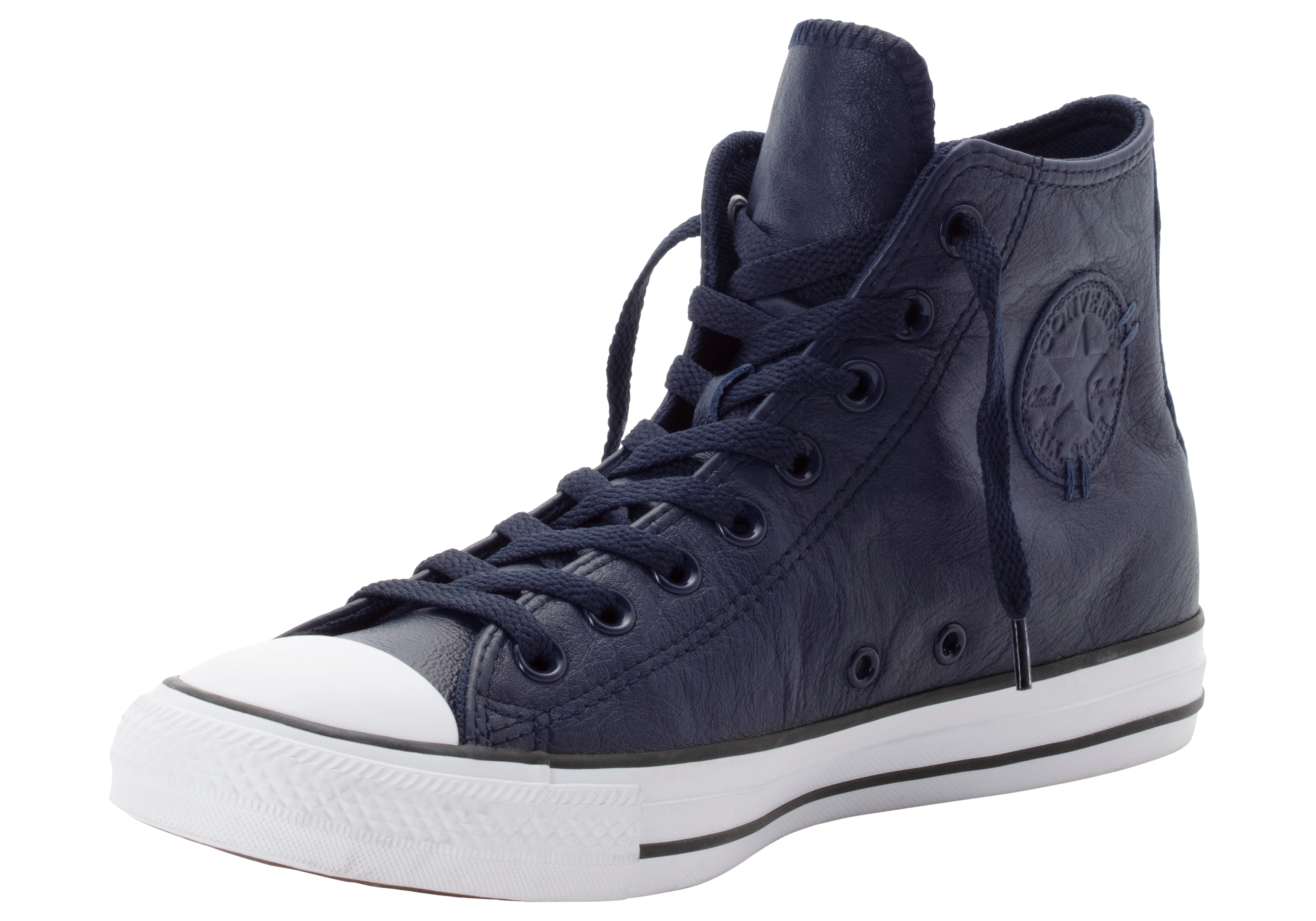 Sneaker CONVERSE "CHUCK TAYLOR ALL STAR LEATHER", Herren, Gr. 46, blau (obsidian, obsidian, slacker blau), Leder, Schuhe Sneaker