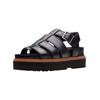 Plateausandaletten CLARKS "Clarks Sandalen Leder", Damen, Gr. 37, schwarz, Leder, casual, Schuhe