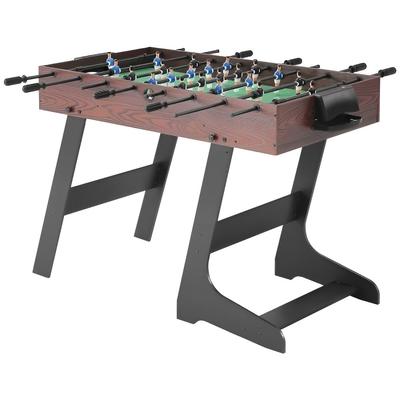 Black-Brown MDF Foldable Foosball Table with 22 Players and Balls - 42” L x 23.8” W x 31.8” H