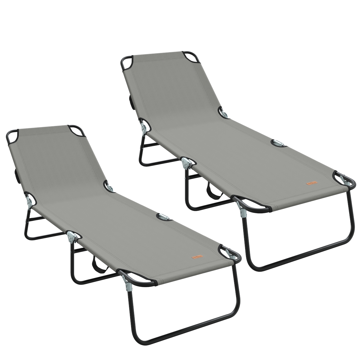 vidaXL Klappliegen 2 Stk. Tragbar Grau 600D Oxford-Gewebe Image