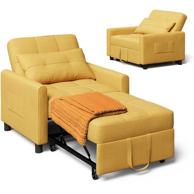 Bealife - Umwandelbarer Sessel Sonnen-gelb 1-Personen Schlafcouch Modularer Langstuhl mit Image