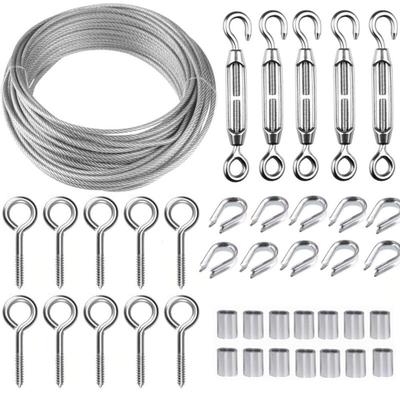 Memkey - Edelstahl-Hängeseil-Set, 30 m/2 mm beschichtetes Edelstahlkabel mit M5-Spannern, 2 mm Image
