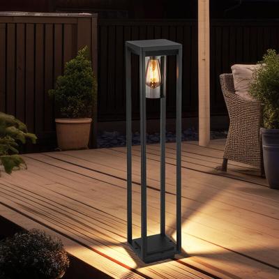 Außen Stand Steh Lampe Garten Weg Beleuchtung Terrassen ALU Strahler Leuchte schwarz matt Image