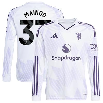 Manchester United adidas Auswärtstrikot 2025-26 – Kinder – Langarm mit Aufdruck Mainoo 37 Image