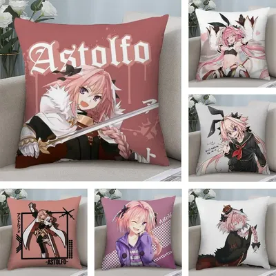 Fate A-Apocrypha AstolfoS Kissenbezug, Plüschstoff, weicher doppelseitiger Druck, Sofa-Kissenbezug, Überwurf-Kissenbezüge Image