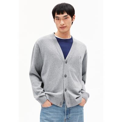 AANATOL - Männer Relaxed Fit Strickjacke - grau (Größe: L) Image