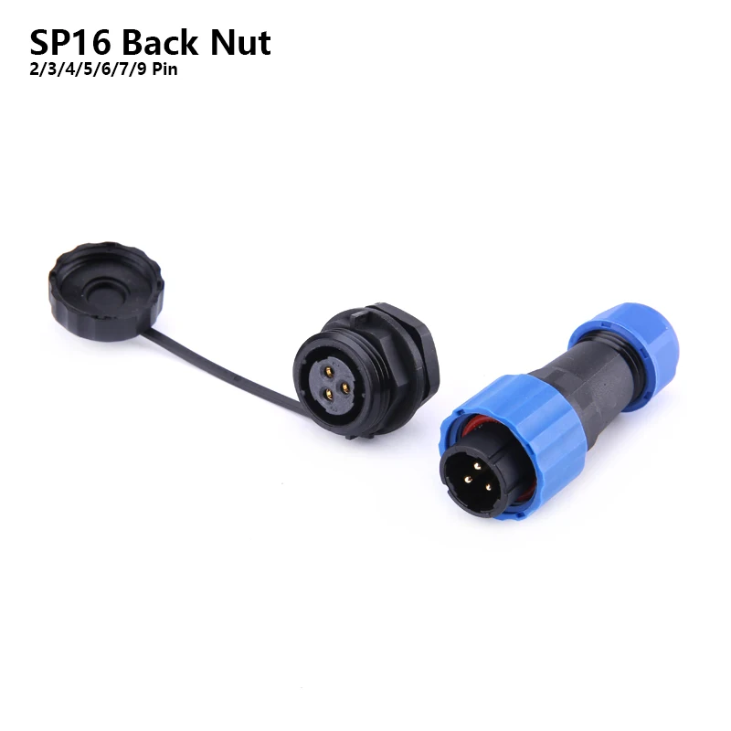 SP16 IP68 Wasserdichter Steckverbinder, Stecker und Buchse, 2/3/4/5/6/7/8/9 Pin, Panelmontage, Draht, Kabelstecker, Luftfahrtstecker Image