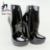 18 CM High Heel Keil Glänzendes Leder Kurze Stiefel Seitlichem Reißverschluss Frauen Plattform Fetisch Sexy Schuhe Ballett Stiefeletten Plus größe 45 46
