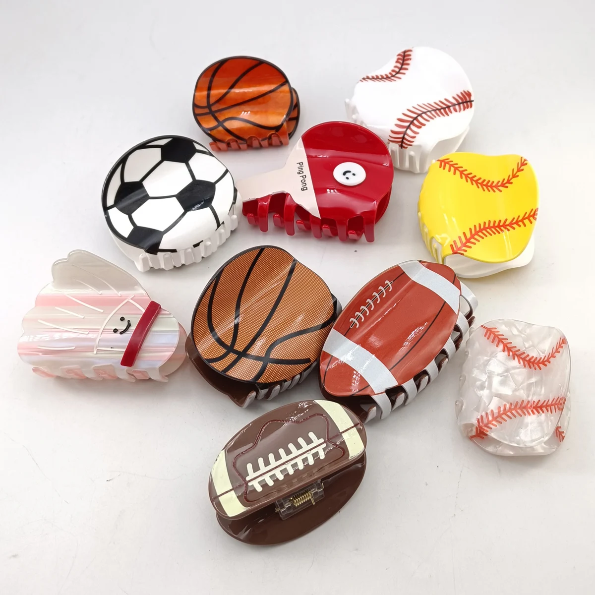 Sport Sportlich American Football Basketball Baseball Haarklammern Frauen Mädchen Fußbälle Haarschmuck Kopfbedeckung Image