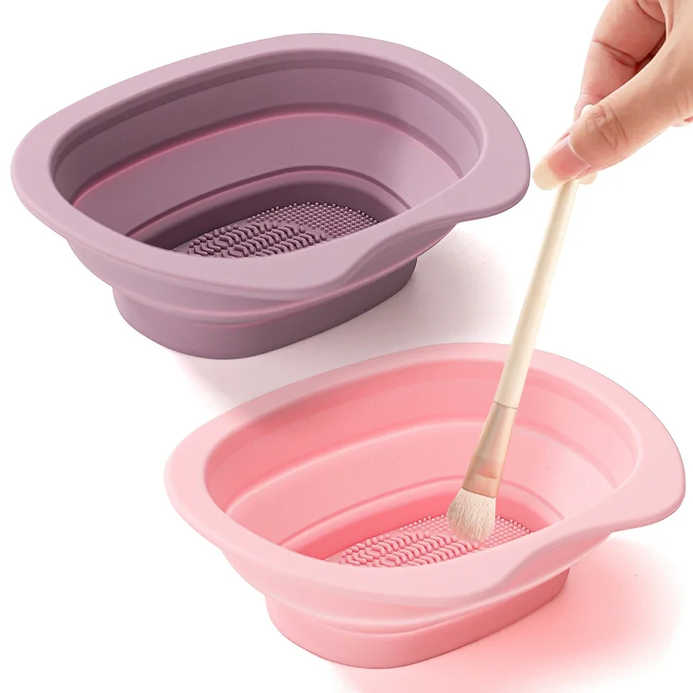 Silikon Make-Up Pinsel Reiniger Falten Weiche Matte Schönheit Werkzeuge Wäscher Box Puderquaste Reinigung Schüssel Lidschatten Pinsel Waschen Image