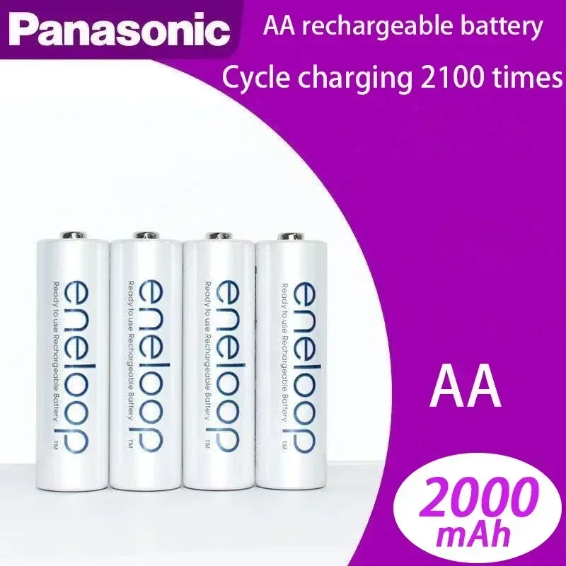 100 % NEU Panasonic Eneloop Original-Akku Pro 1,2 V AA 2100 mAh NI-MH Kamera-Taschenlampe Spielzeug vorgeladene wiederaufladbare Batterien Image