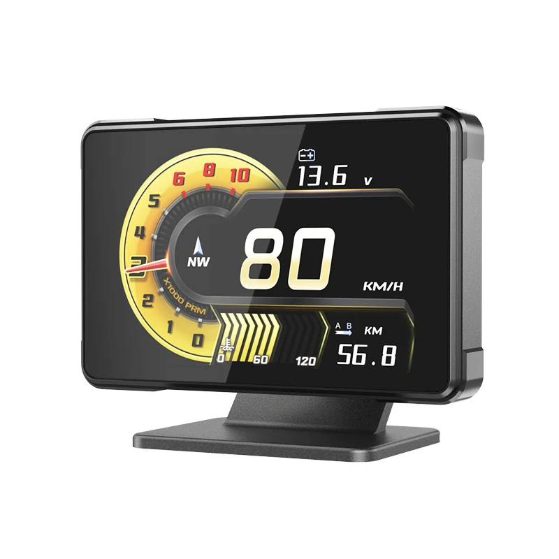 2025 Neues Auto-Messgerät A91 HUD-Anzeige, Spannung, Geschwindigkeit, Drehzahl, Turbo-Öltemperaturanzeige, Head-Up-Display für Autoelektronik, Auto-Anzeige Image