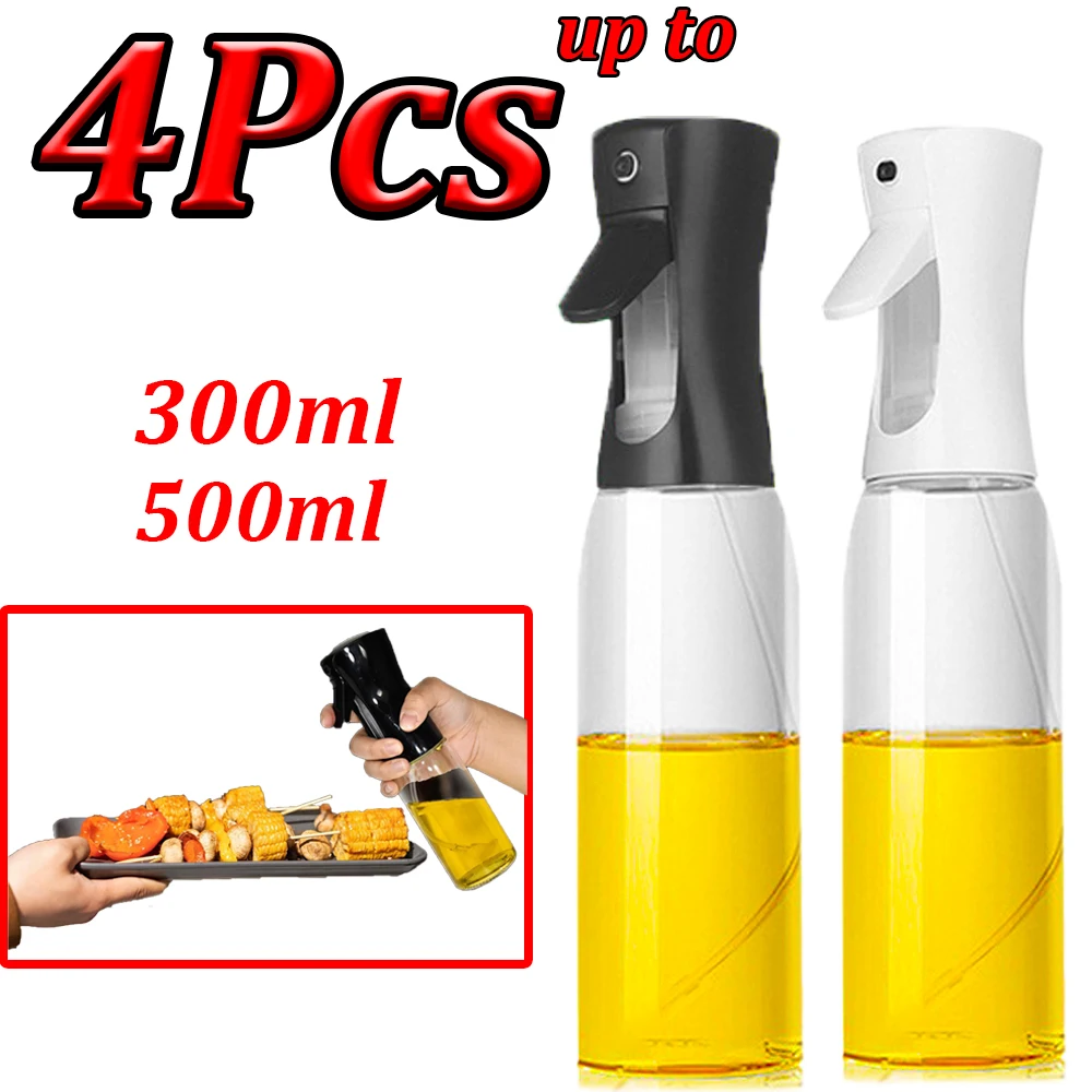 1-4Pcs Öl Spray Flasche BBQ Öl Spray Flasche 300ml/500ml Backen Olivenöl Spender Essig soja Sauce Sprayer Container Image