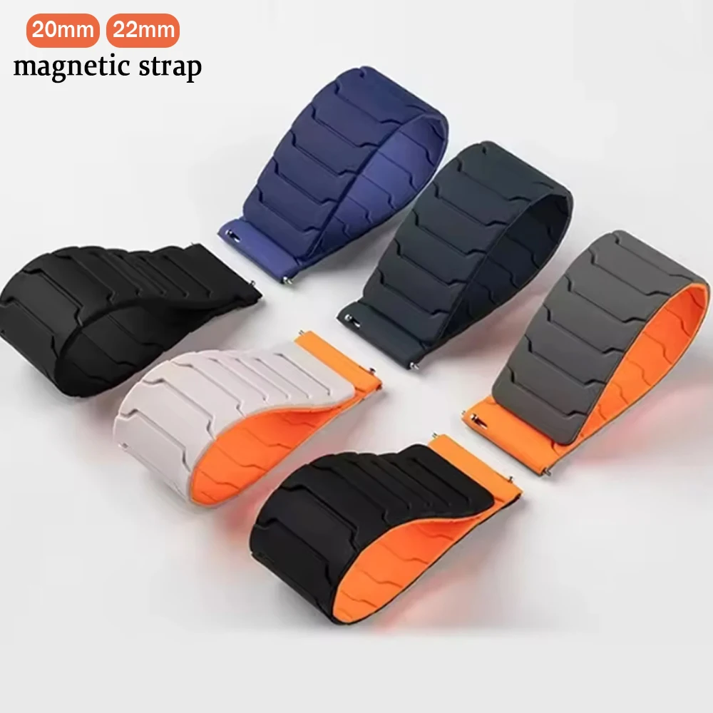 Magnetisches 20 mm 22 mm Silikonarmband für Samsung Galaxy Watch 46 mm 7 6/5/4 44/40 mm 7 Ultra 47 mm Armband Gear 3 Sport Active2 Band Image