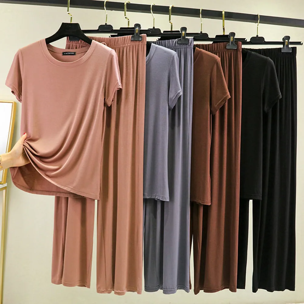 Sommer 2025, neue Modal-Pyjama-Sets für Damen, Lounge, niedliche Nachtwäsche, kurzärmelig, lässige Nachtwäsche, große Größe M-XXL, weibliche Pyjamas