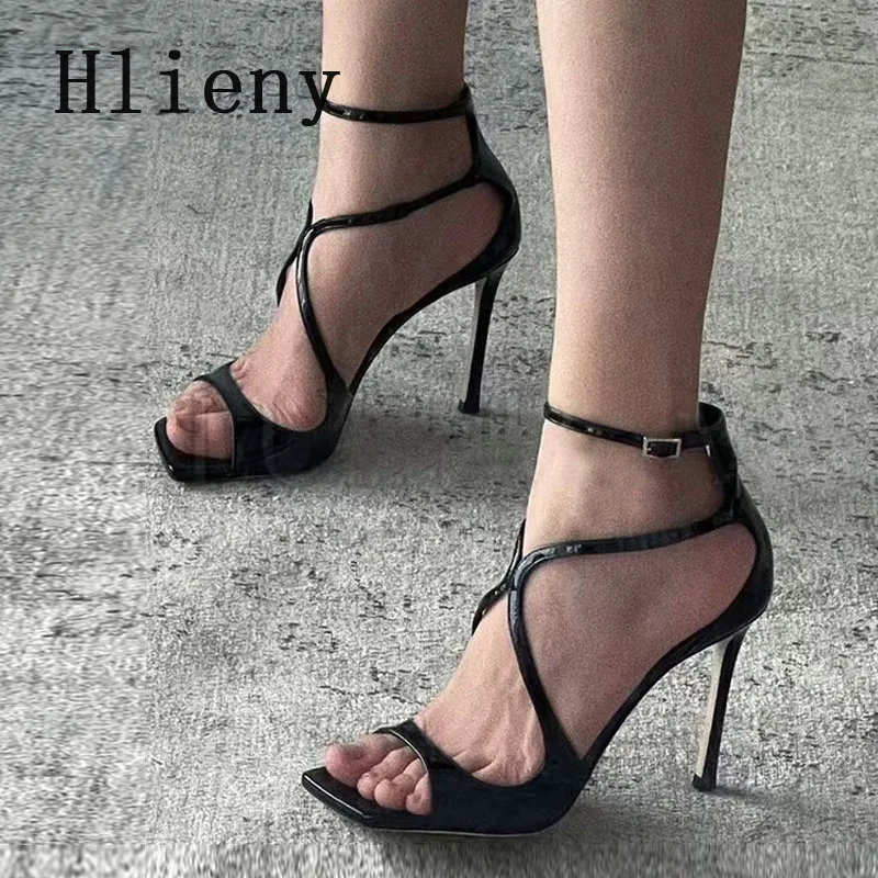 Hlieny Sommer Neue Street Style Karree Knöchel Schnalle Frauen Sandalen Sexy Dünne High Heels Bankett Prom Schuhe Größe 34-40