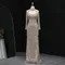 Sharon Said Heavy Beaded Luxury Dubai Champagne Evening Dress Long Sleeves Arabic Women Wedding Party Gowns SS097 Customized