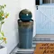 30" Water Fountain Outdoor and Indoor, Glazed Blue Bubbling Sphere Ceramic Garden Outdoor Water Fountain