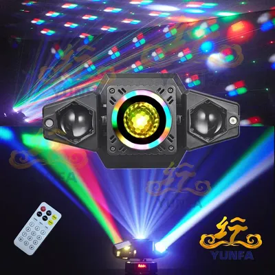 Party Light Dj Moving Head Disco Ball Light with Pattern Projection Voice Control with Remote Control Laser Light Rgb Colorful Background Light Strobe Stage Lighting Suitable for Party Indoor Dance