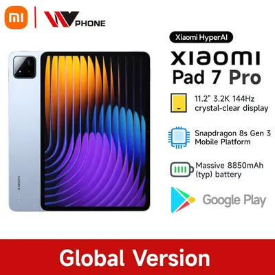 Global Version Xiaomi Pad 7 Pro Snapdragon 8s Gen 3 11.2" 3.2K 144Hz Display 50MP+32MP Camera 8850mAh Mi Tablet PC 256GB 512GB