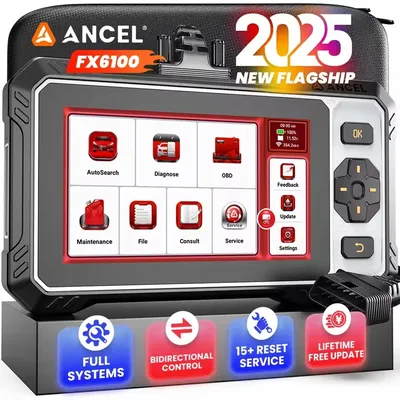 ANCEL FX6100 OBD2 Auto Scanner All System Diagnostic Bi-directional CAN FD Oil ABS DPF EPB SRS A/F BMS 15 Reset Car Scan Tools