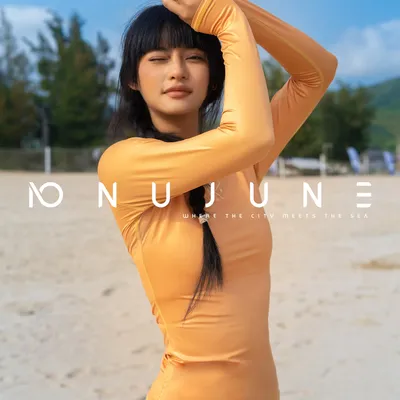 Nu-June Women Rashguard Surf Top Bathing Suit Quick Dry Swimming Swimsuit UPF 50+ Beachwear Diving Long Sleeve Rash Guard