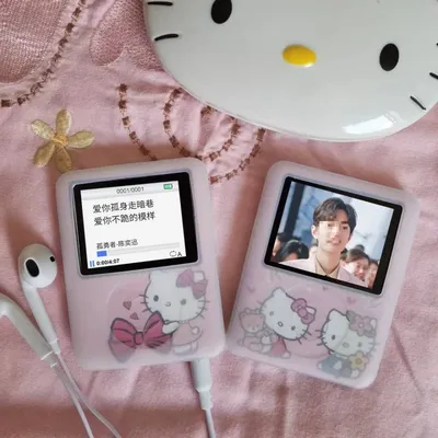 Sanrio Hello Kitty Student MP3 Kawaii Cartoon Anime Portable Mini Music Walkman Sports Companion Sound Played Externally Gift
