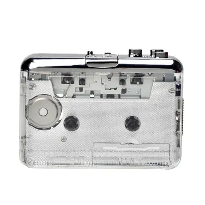 Transparent Cassette Player Portable MP3 Cassette to MP3 Type-c Tape Player Support for Windows XP, Vista, for Windows 7