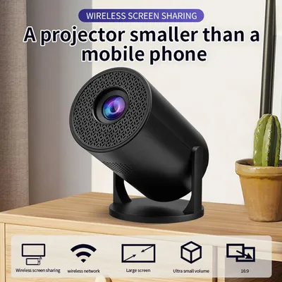 Small Projector USB TV Sticks LED Black 8000lm Brightness Bluetooth Wireless Fidelity Movie Projector for Laptop PC Smartphone
