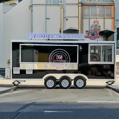 Street Concession Trailer Square Mobile Fast Food Trailers Fully Equipped US Standards Mobile Food Truck For Sale Usa