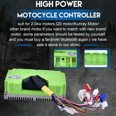 Fardriver Controller 48V-72V 80A 3KW sine wave Controller with Bluetooth for Razor, Electric Motorcycle, Go Kart
