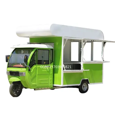 Hot Selling Factory Outlet Multipurpose Mobile Electric Fast Food Snack Beverage Drinks Tricycle Pedicab Three-wheeler