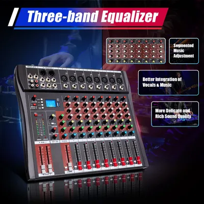 8 Channel Mixing Console Bluetooth MP3 Recorder Dedicated Stereo Audio Mixer Digital USB Mixing Console