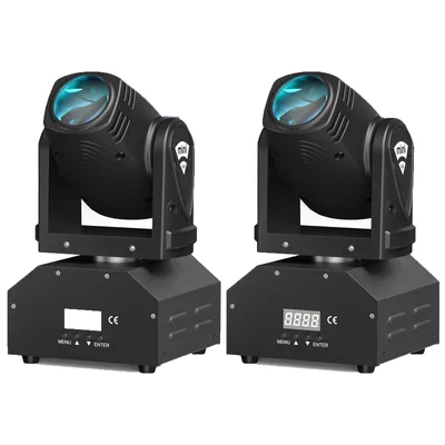 Yiflamefly 2Pcs Mini LED RGBW Moving Head Light 11/13CH DMX512 Voice-activated 4 in 1 Stage Light for DJ Bar Disco Wedding Disco