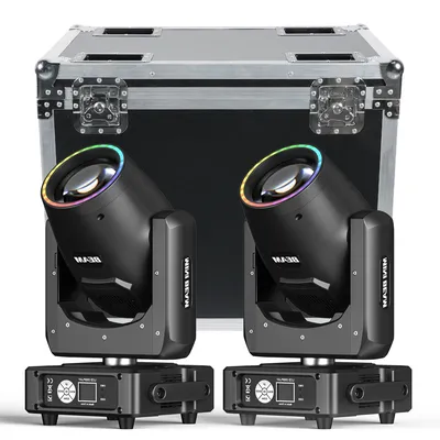 Yiflamefly 2Pcs 450W Moving Head Lights With Airline Case Beam Stage Lights Combination Set For Wedding Party Music Show Bar KTV