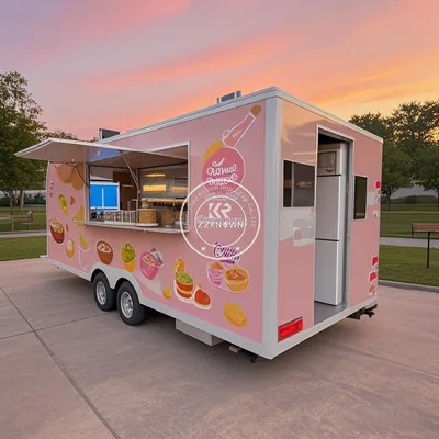 Street Concession Trailer Square Mobile Fast Food Trailers Fully Equipped US Standards Mobile Food Truck For Sale Usa