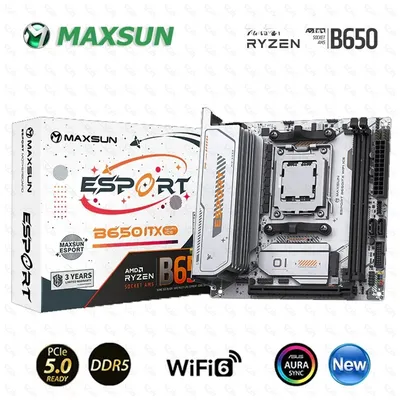 Maxsun B650M Motherboard ITX Ryzen AM5 DDR5 Board Support 1*Pcie5.0x16 2*Pcie4.0x4 M.2 ARGB WIFI 6 Onboard