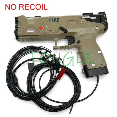 USB Light Gun Flaming Phenix for PC Arcade Game, Rambo Ghost Squard, Coin Operated Parts, Support Recoil, 4 LED Sensor