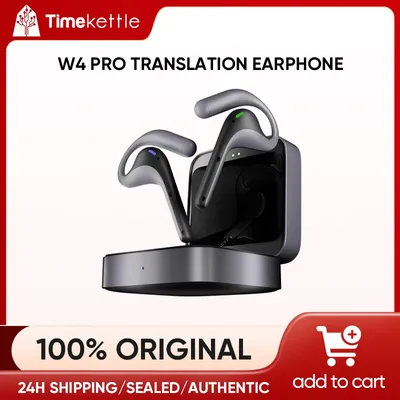 Timekettle W4 Pro AI Interpreter Earbuds Bidirection Simultaneous Translation 40 Languages Translator Headset for Travel Meeting