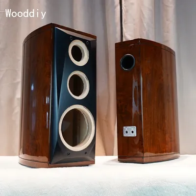 Wooddiy 6.5 Inch 8 Inch One Pair Speaker Cabinet Empty Box Three-way Speaker Waist Drum Radian Gloss Piano Painting YGB3