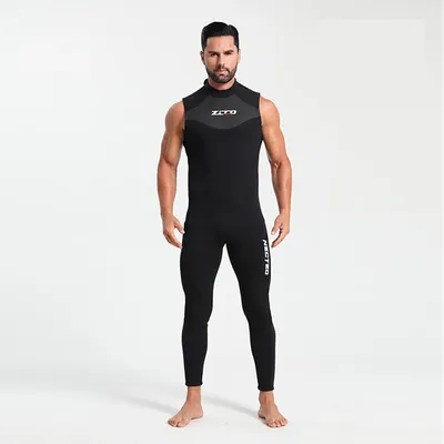 Newest Neoprene Sleeveless Wetsuit 3mm Mens One Piece Wetsuits Ultra Elastic Zipper Diving Suit Water Swimming Surfing Triathlon