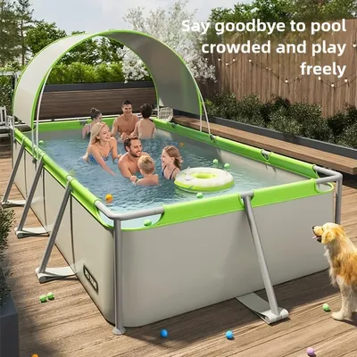 1-Pack Multi-Size Large Folding PVC Swimming Pool - Durable and Sturdy Quick-Build Outdoor Pool for Family, Adult Parties