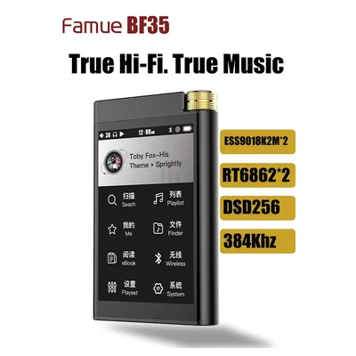 Famue HiFi Music Player BF35 with DSD256, ESS9018K2M front - end MP3, Bluetooth, high - res output & retro control EQ Lossless