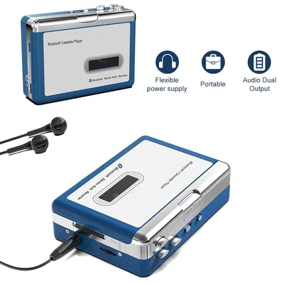 Portable Bluetooth Cassette Player,Tape Player Bluetooth Output to Headphone/Speaker,Walkman Portable Cassette Tape Player