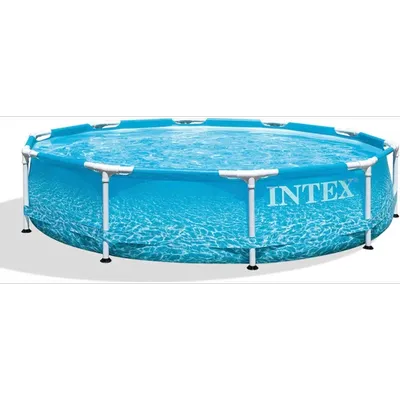 Intex 28206EH Large Round Above Ground Swimming Pool with Reinforced Sidewalls and Metal Frame for Backyard or Outdoor Use,