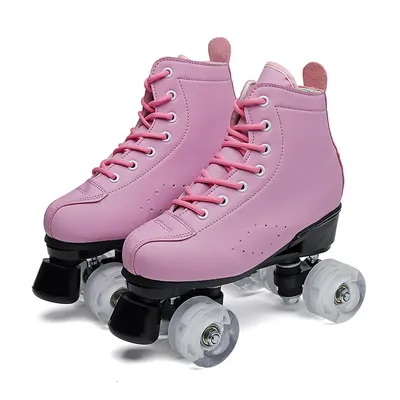 Adult Double Row Children's Four-Wheel Skates Adult Men's and Women's Inline Skates Flashing Roller Skates
