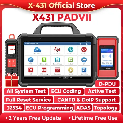 X-431 PAD7 LAUNCH Car Diagnostic Tools J2534 Smartlink Automotive Scanner Auto Online Programming OBD Scan 2 Years Free Update